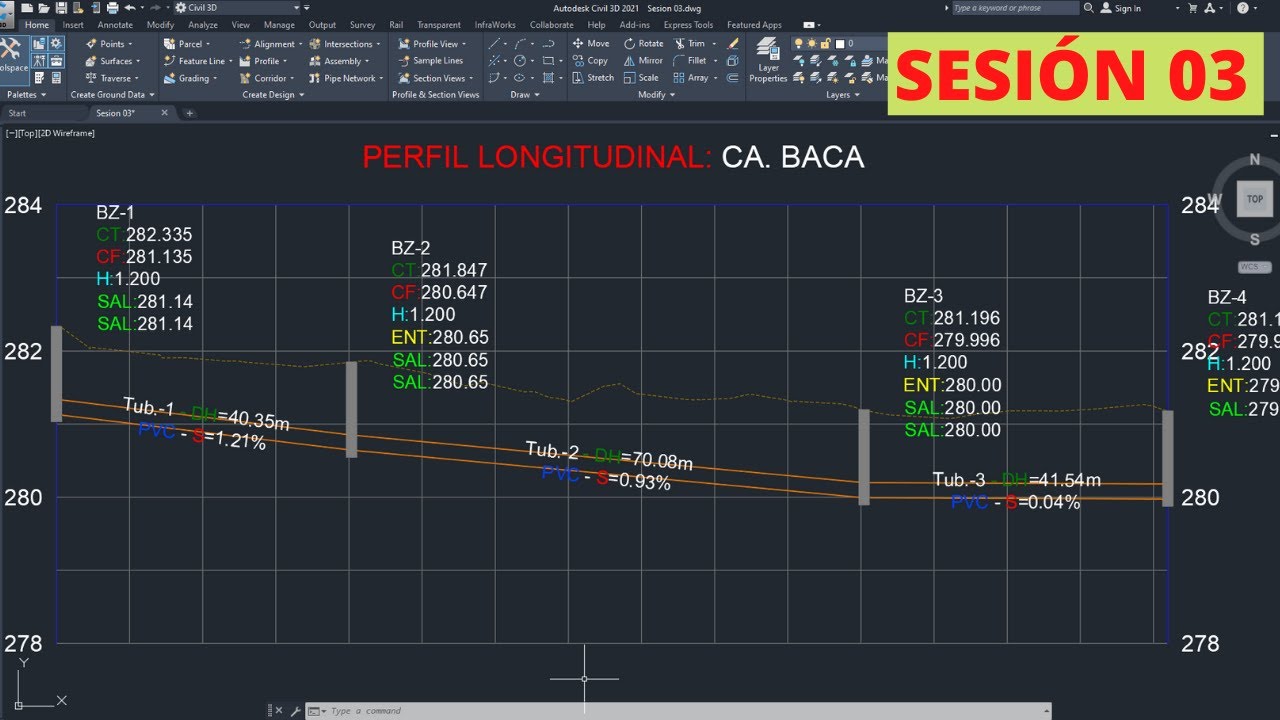 Crear Perfil Longitudinal de Redes de Alcantarillado con Civil 3D (Sesión 03)