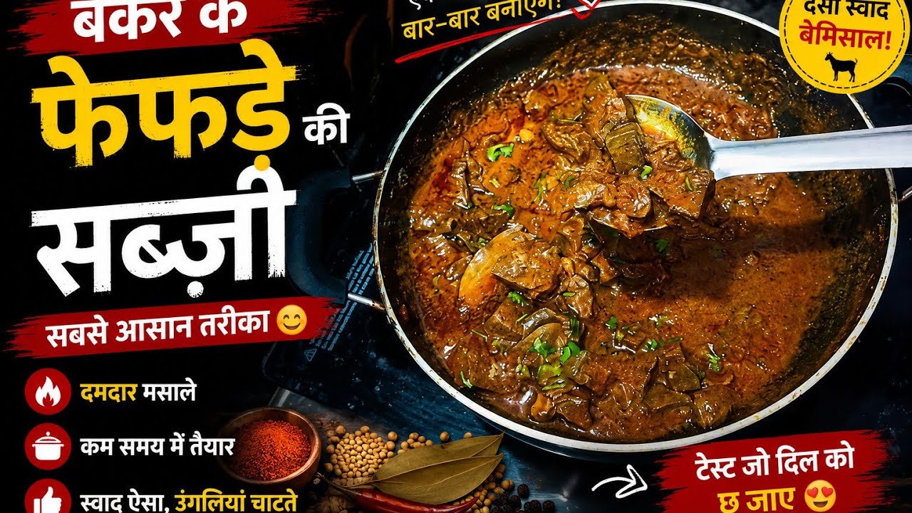 ”Bakre ke fefde ki recipe (goat lungs), 🤤बकरे के फेफड़े की मसालेदार चटपटी सब्जी👌