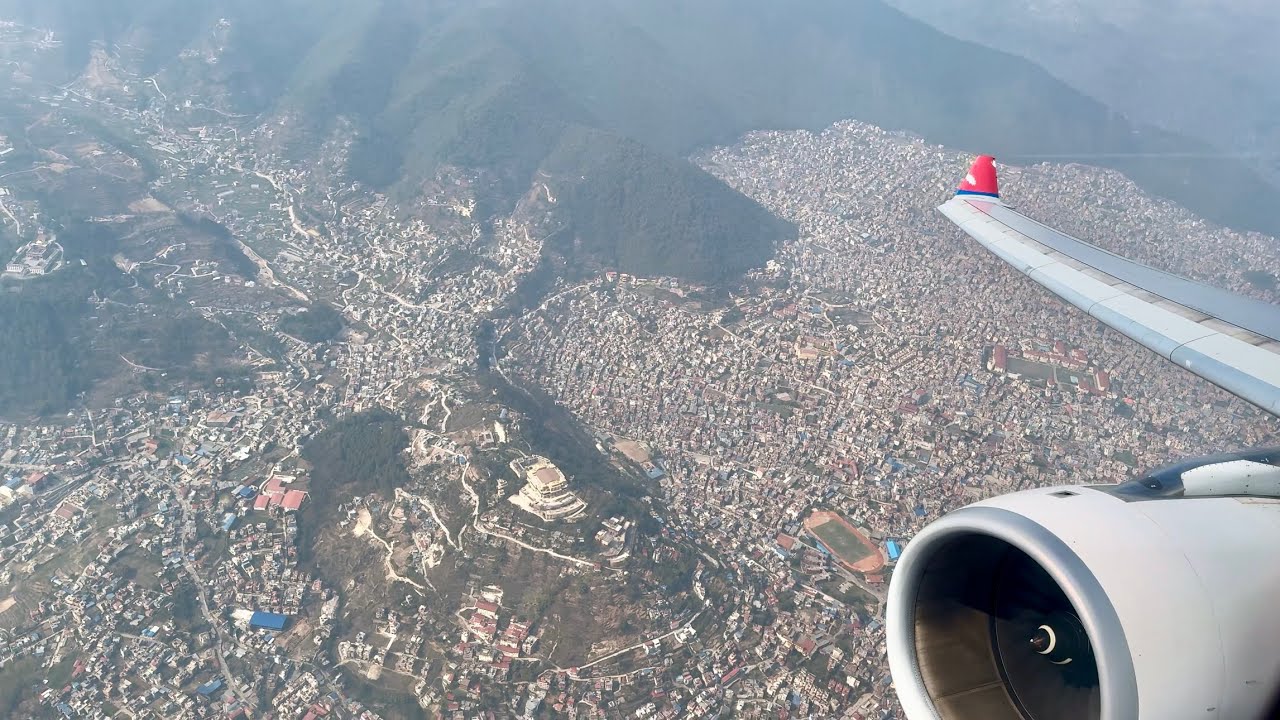 Nepal Airlines Airbus A330-243 storming out of Kathmandu airport (takeoff with Mountain View’s)