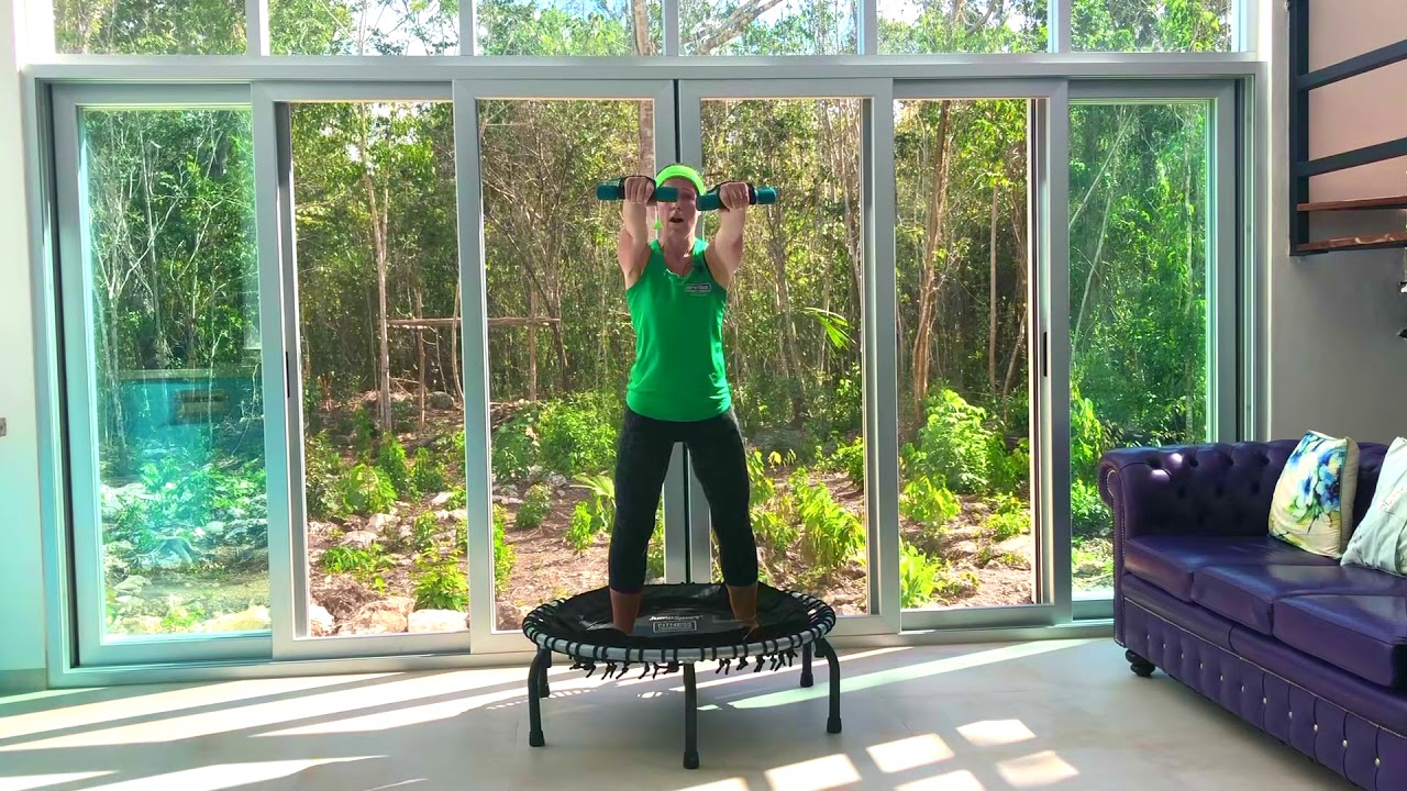 15 Minutes ARMS FOCUS Rebounding & Weights Workout on a Jumpsport Fitness Trampoline / Rebounder