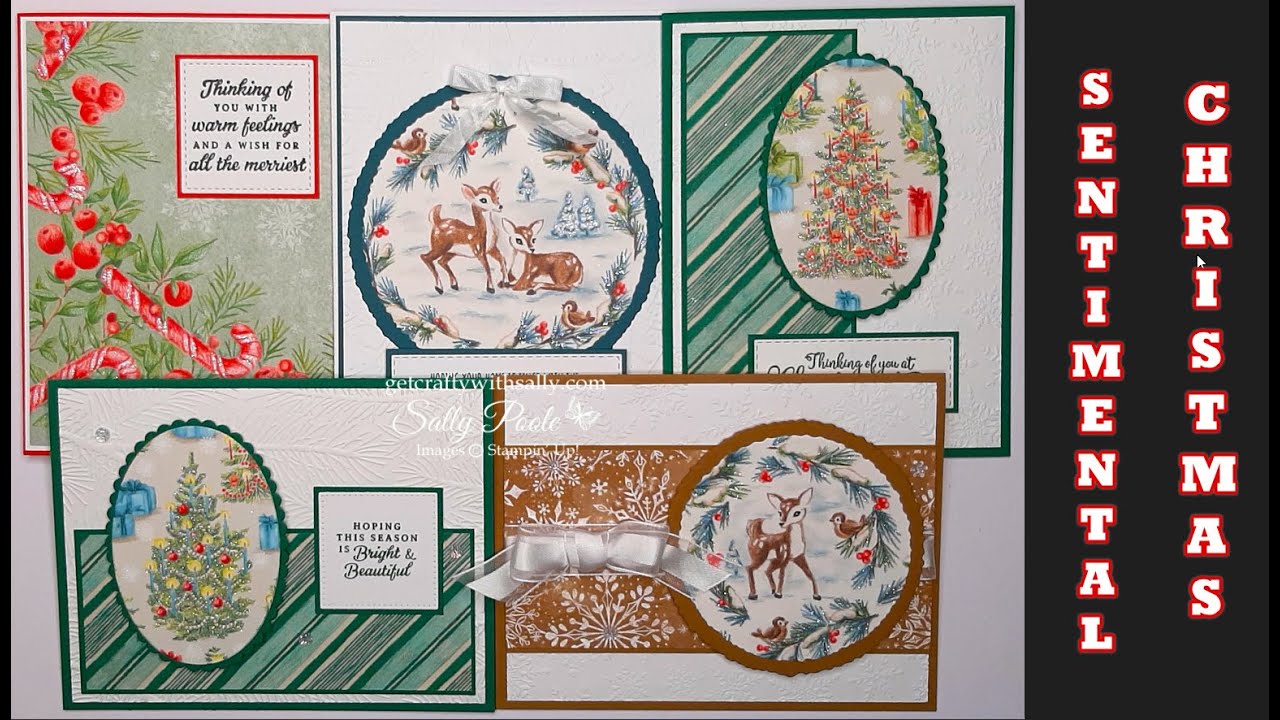Sweet Vintage Look Cards Using Stampin' Up! Sentimental Christmas DSP!