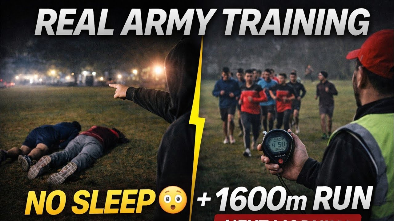 “Poori Raat Ground Me Jagaya 😳 Phir Subah 1600m Timing | Army Bharti Real Training Routine 🔥”