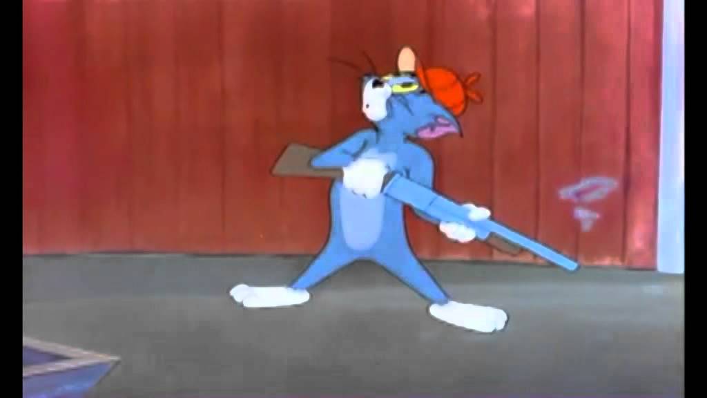 Tom and Jerry: Tom flattened by a pig