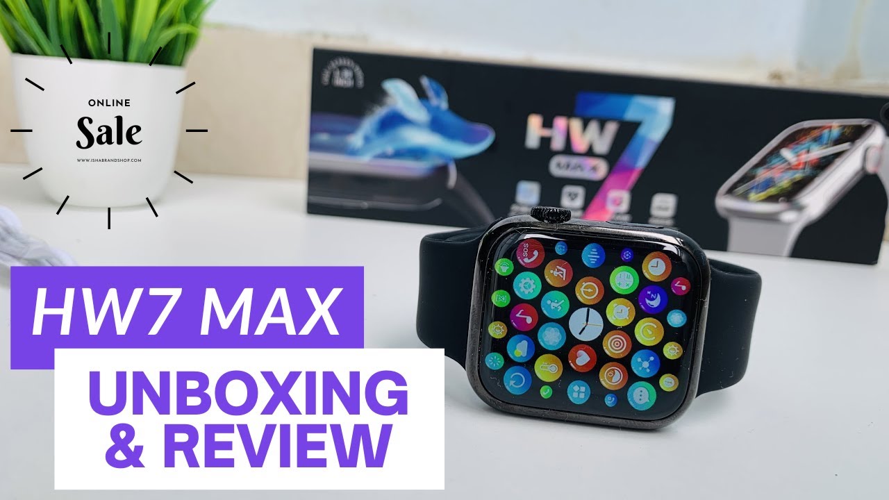 HW7 Max Smartwatch Series 7 Full Screen Always On Display | Unboxing & Review | Free Discount Coupon