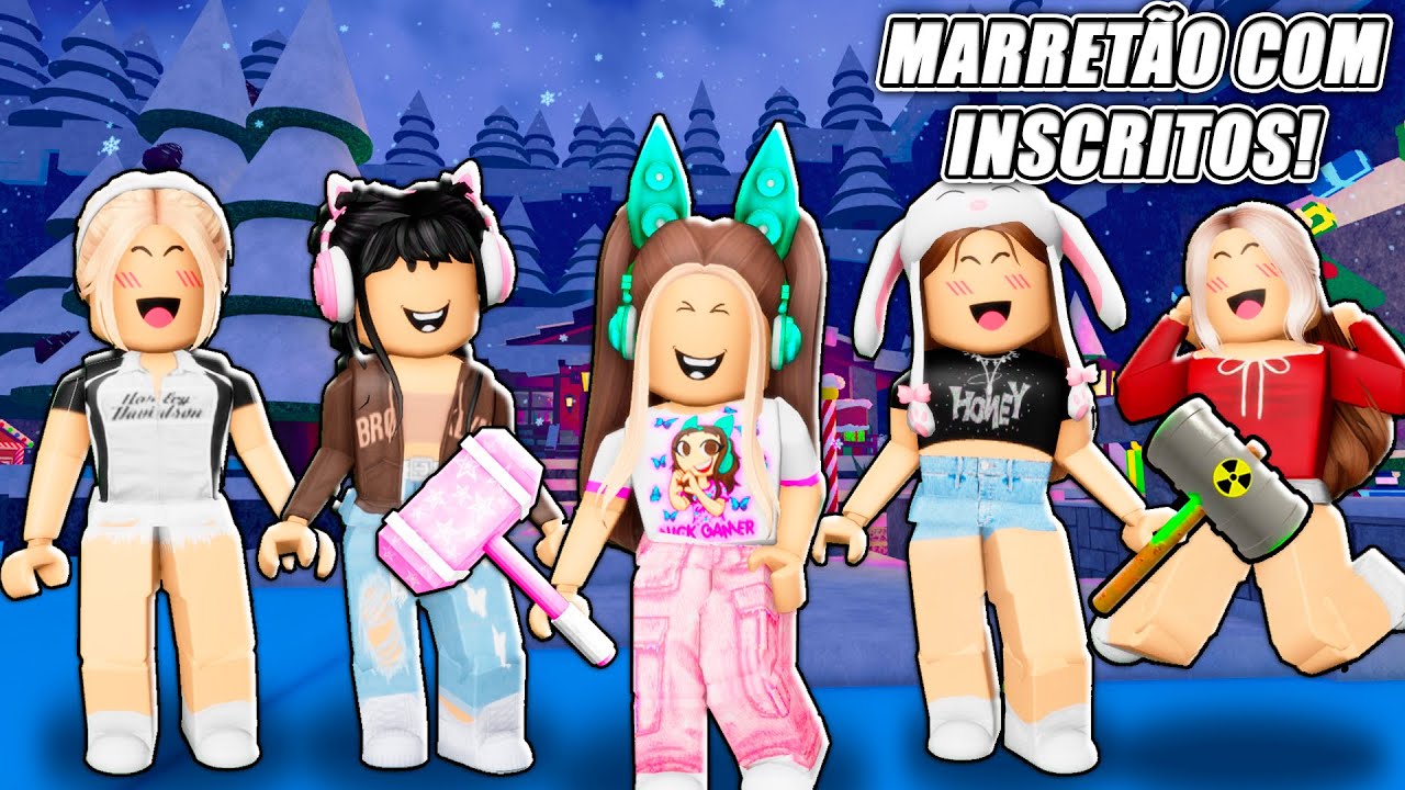O TRIO JOGANDO MARRETÃO COM INSCRITOS! - Roblox