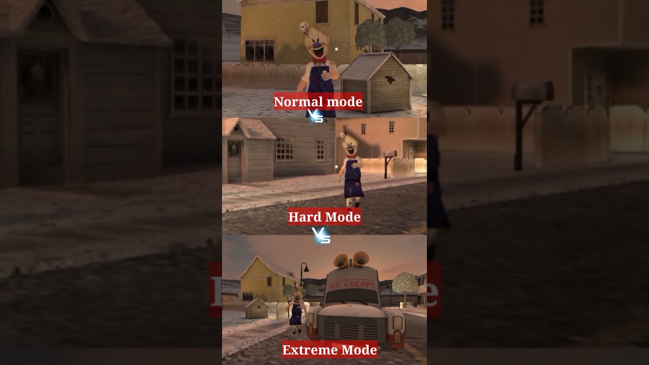 Ice Scream 4 🍦🍦 Normal Mode vs Hard Mode vs Extreme Mode.
