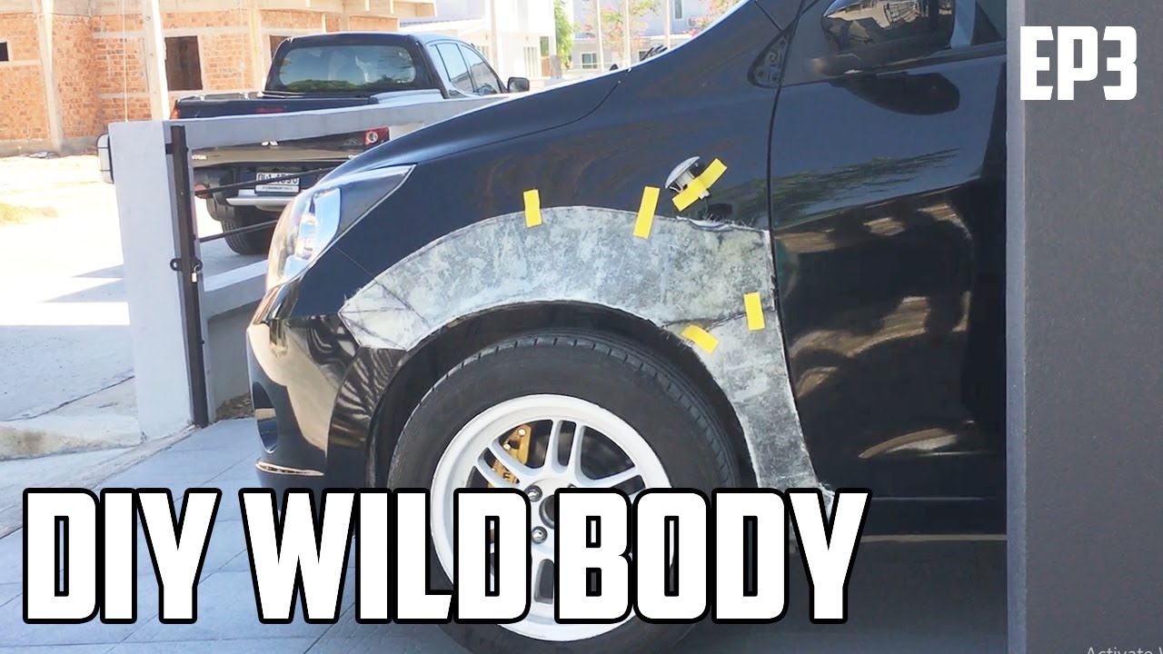 DIY WIDE BODY KIT |EP3| ตัดแต่งโป่งล้อด้านซ้าย และทาสีโป้วรอบแรก