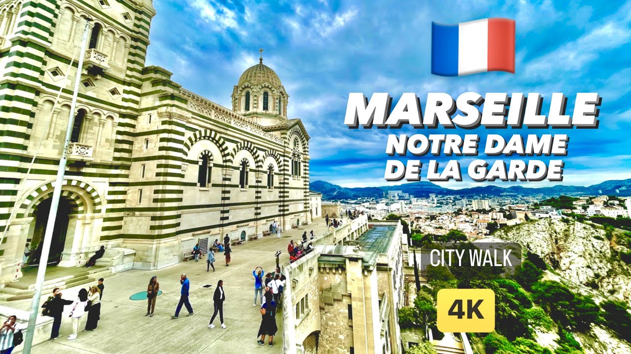 MARSEILLE BASILICA NOTRE DAME DE LA GARDE, FRANCE, 4K, UHD, 60 FPS