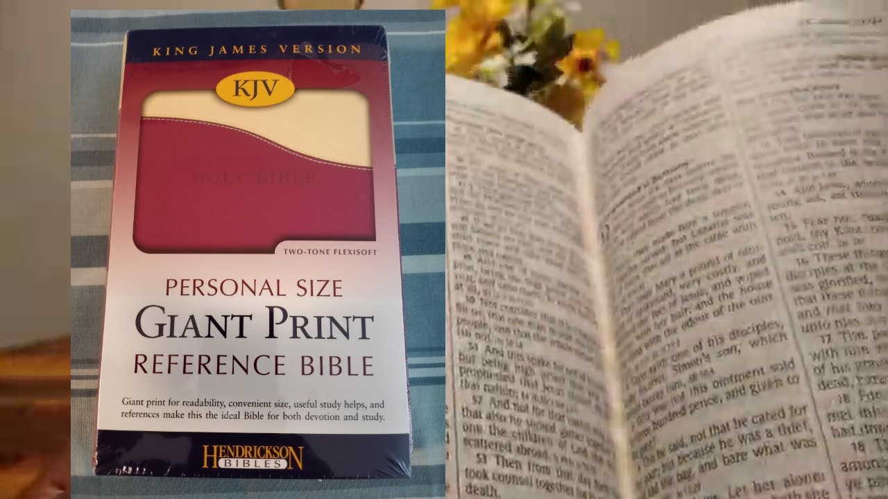 Hendrickson's KJV Personal Size Giant Print Reference Bible, Cream / Raspberry