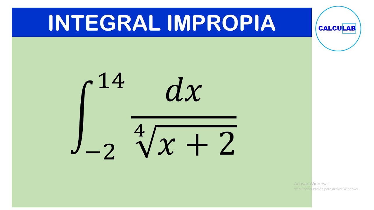 INTEGRAL IMPROPIA SOBRE INTERVALO FINITO