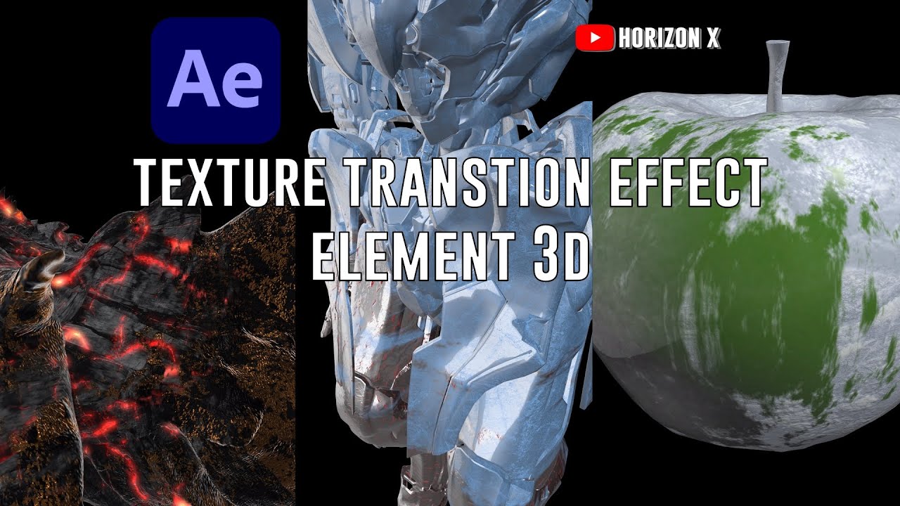 【After Effects Tutorial】Texture Transition Effect Element 3D