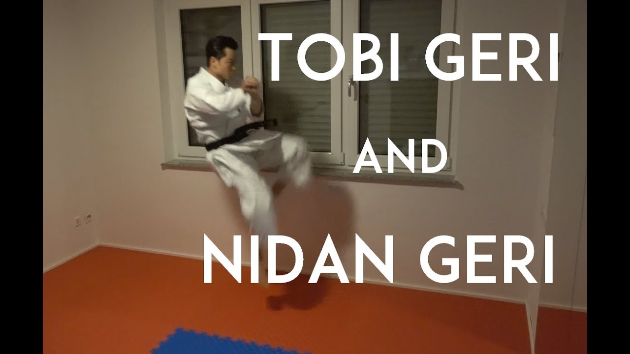 NIDAN GERI and MAE TOBI GERI - karate jump kick and double jump kick - TEAM KI