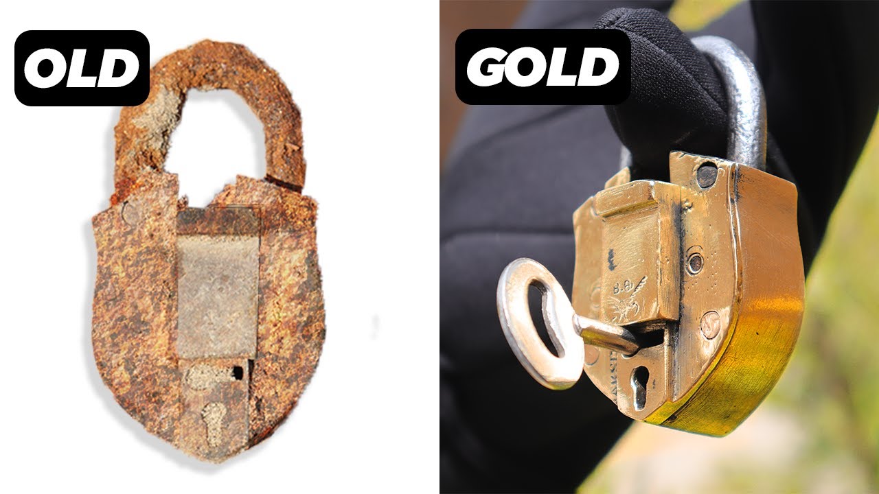 Vintage Rusty Door Lock with Missing Key Restoration - How to restore a Door Lock