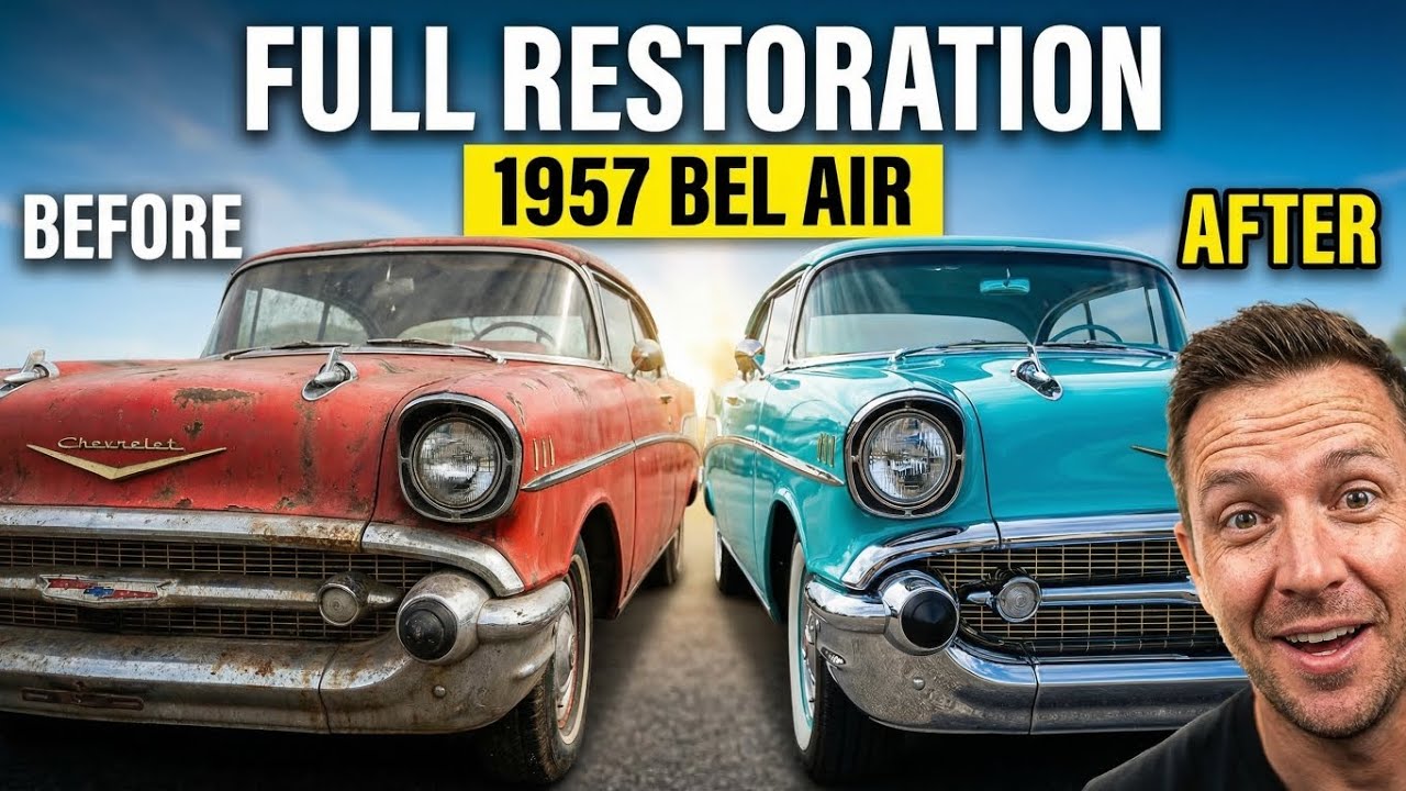 ASMR Car Restoration! 1957 Bel Air Full Restoration from Total Disrepair to Looking New