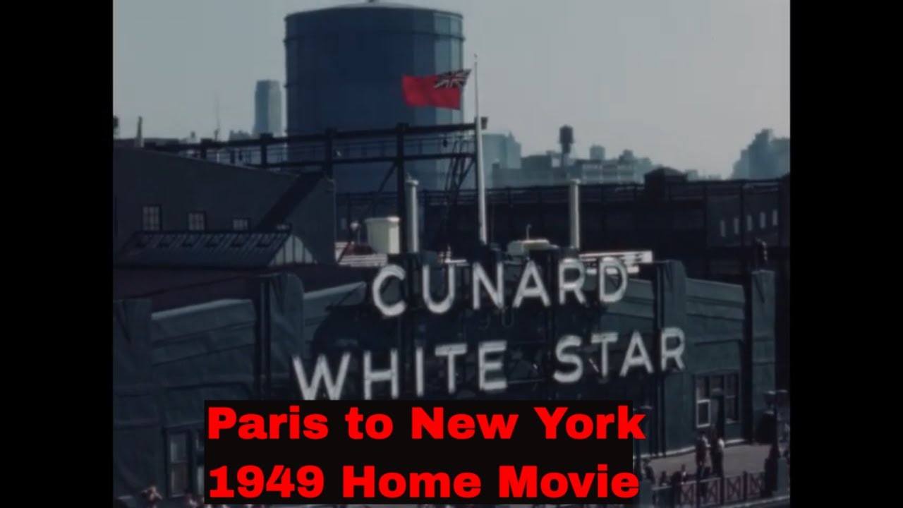 1949 HOME FILM      TRIP FROM PARIS, FRANCE TO NEW YORK CITY ON LINER  RMS QUEEN ELIZABETH GG11125b