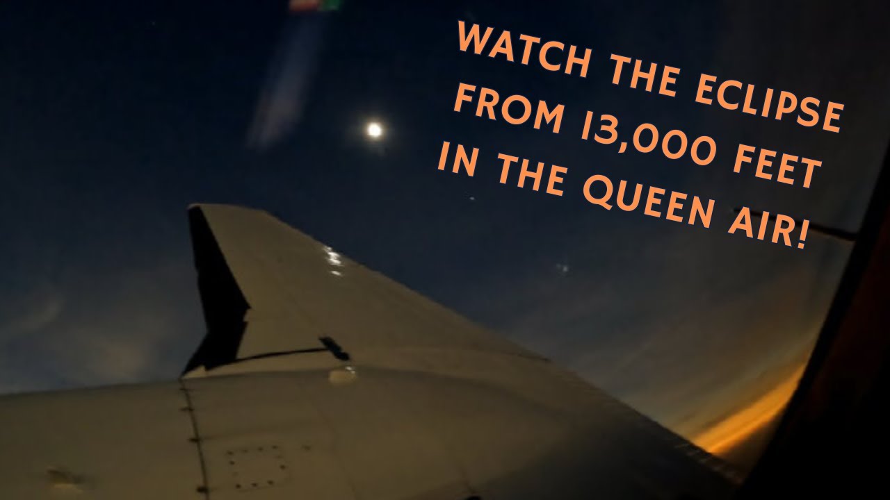 Watching the Eclipse from 13,000 feet while flying the Beech Queen Air!