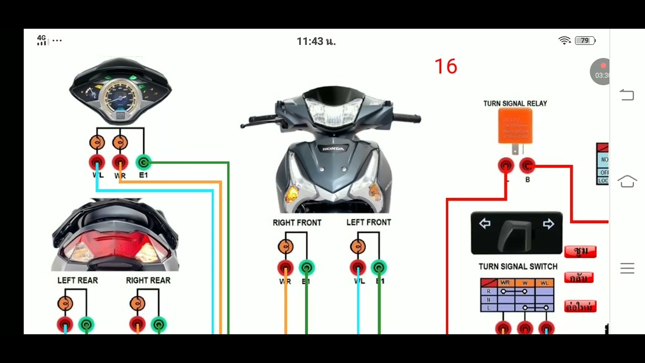 การต่อวงจรไฟเลี้ยว Wave 125i