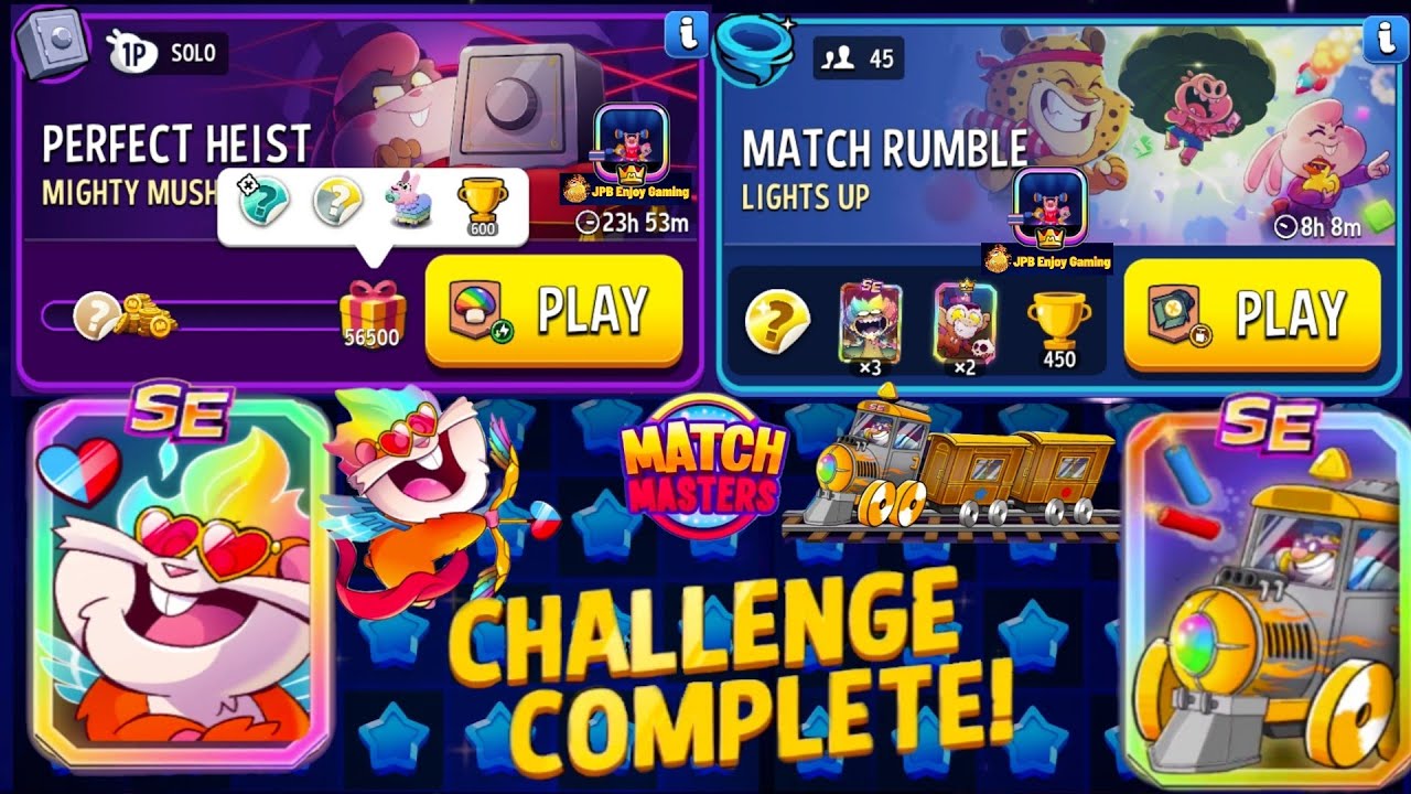 Mighty Mushrooms Solo Challenge Perfect Heist /56500 Score/ Lights Up+Blow 'Em Up Match Rumble