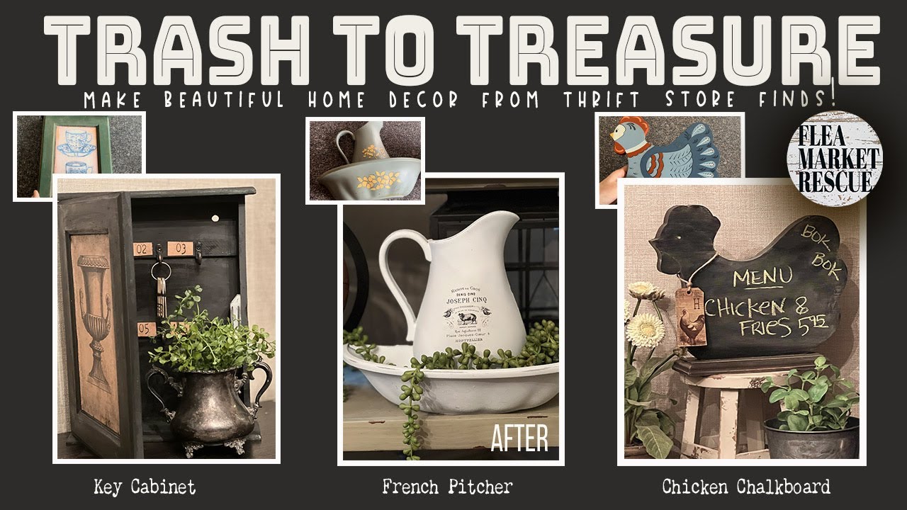 DIY THRIFTED TRASH TO TREASURE HOME DECOR MAKEOVER PROJECTS