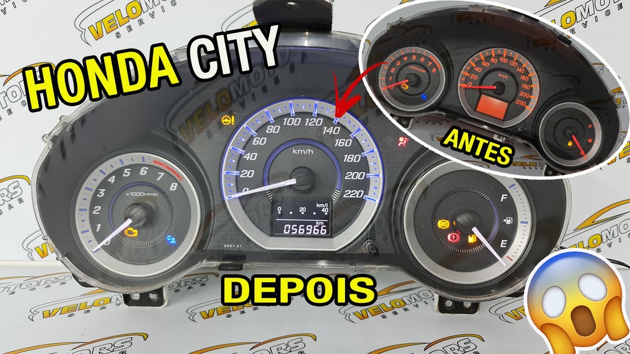 Personalização painel laranja Honda City mudança para branco resultado espetacular!!! top!