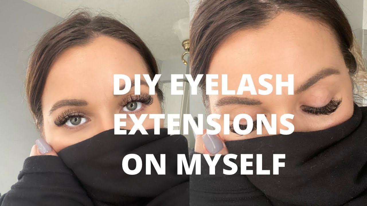 DIY EYELASH EXTENSIONS ON MYSELF SPEED LASHING WITH ME