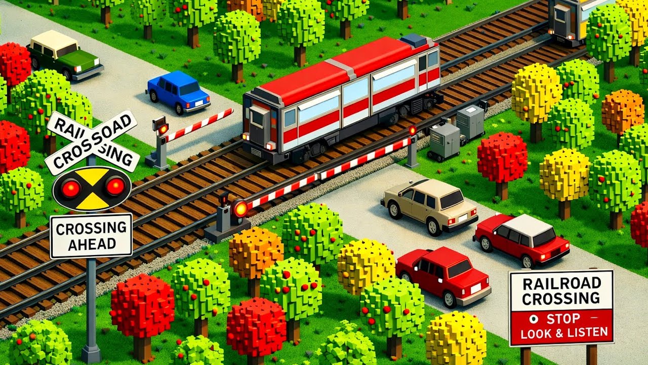 🚦 Dangerous Railway Crossing | Cars Risk Everything | Gameplay #91