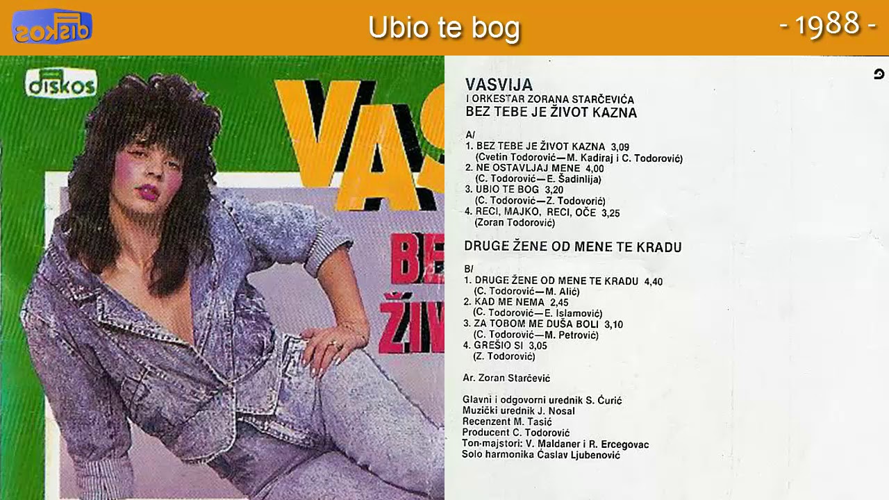 Vasvija - Ubio te bog - (Audio 1988)