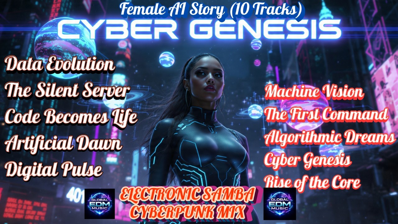 AI Samba Evolution | Brazilian Cyberpunk AI Music Mix | Female AI Controls the World