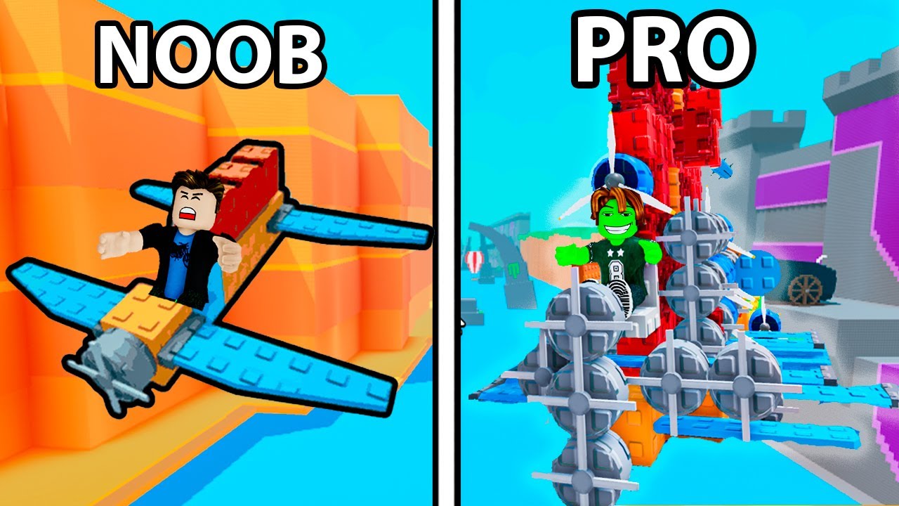 НУБ против ПРО в игре &laquo;Построй самолёт&raquo;! (СМЕШНЫЕ моменты из Roblox)