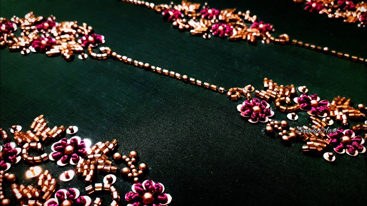 Aari Work Blouse 100 |Bridal Sleeve Designing Step by Step Method | Simply Aari