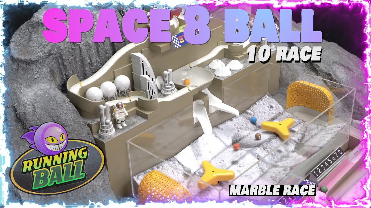 Marble Race : E17. The new 'SPACE 8 BALL' 10 races 🌚💫