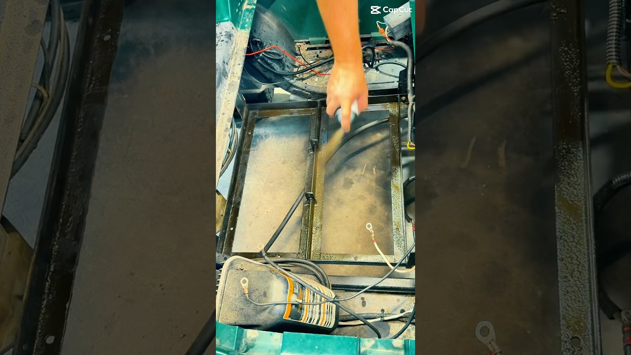 Duplicolor Undercoating on this golf cart lithium battery swap. #shoplife #tools #duplicolor