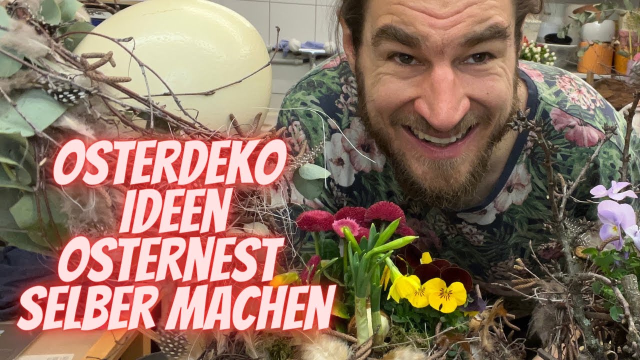 Oster Deko Inspirationen zum selber machen - Osternest aus Zweigen selber kreieren - Bastel Tipps