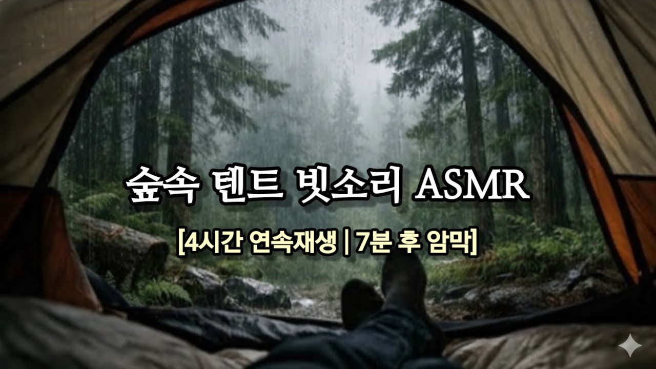  텐트 위로 톡톡 떨어지는 빗방울 ASMR |불면증 해소