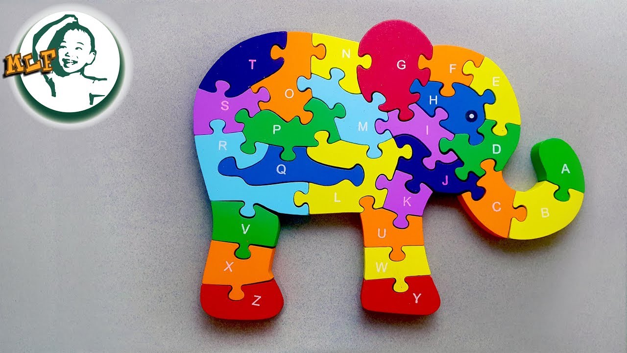Learn a to z with Elephant Puzzle