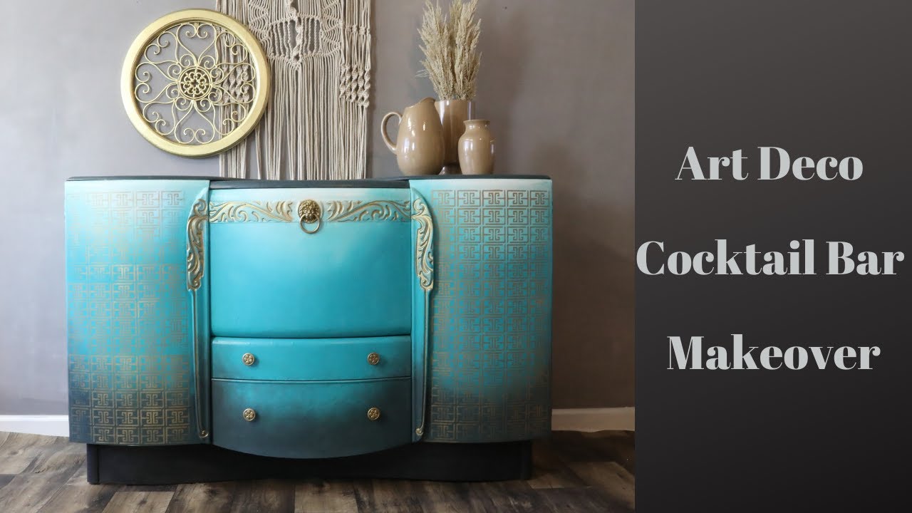 Art Deco Makeover/Blending Chalk Paint Colors on Furniture/paint Techniques/