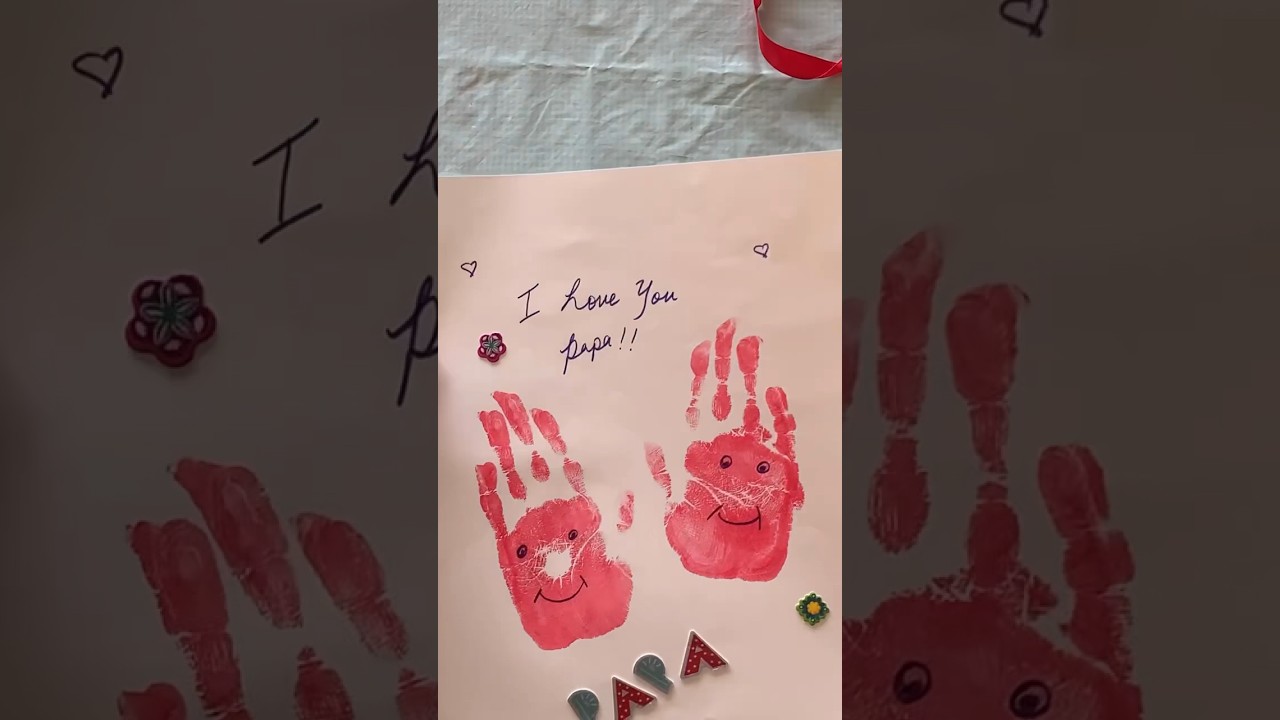 Quick and easy Fathers Day handprint card 👋🖼️  #fathersday #diycraft #handprintart