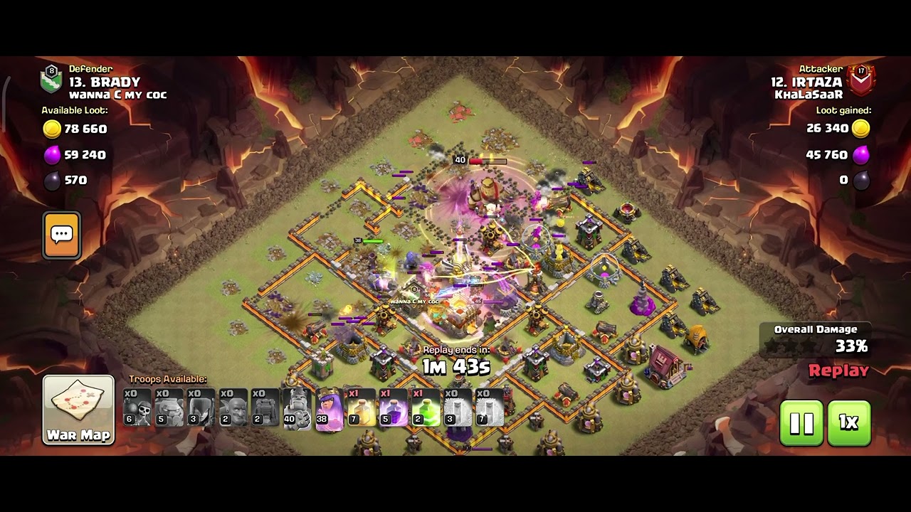 TH10 vs TH11 | 3 Star Attack Strategy | Golem Witch Bowlers