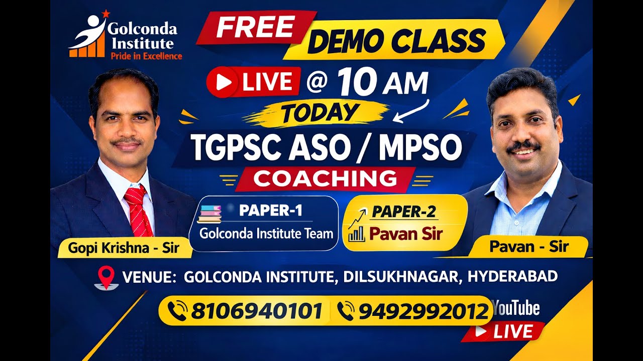 TGPSC ASO/ MPSO FREE DEMO CLASS