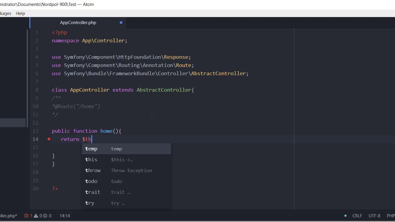 .Tutorial 2: Creating first page in symfony app