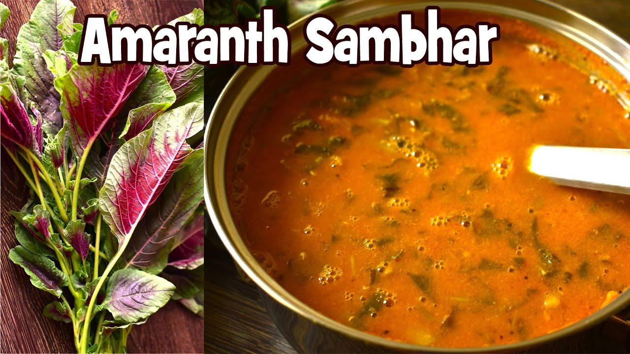 Sambar Recipe  | Red Spinach Sambhar | Amaranth Sambhar Recipe | South Indian Sambar Recipe
