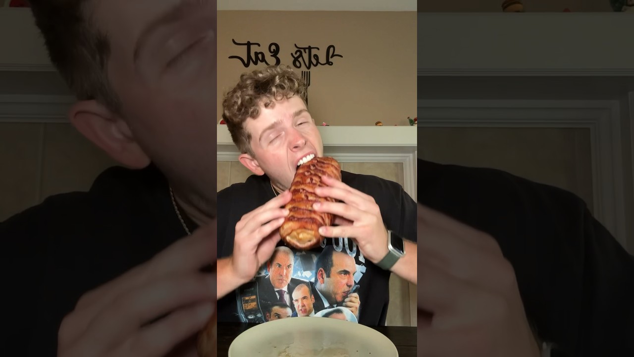 Eating food wrapped in BACON!