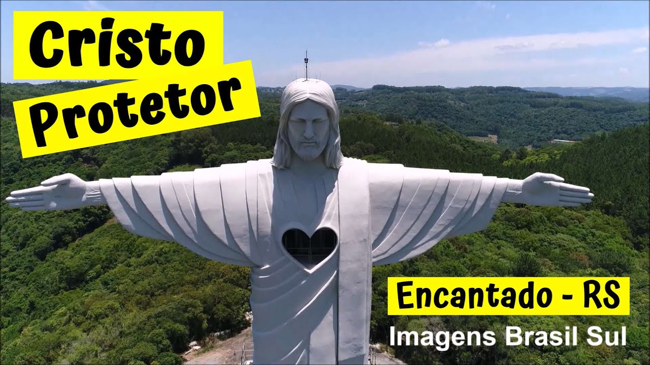 CRISTO PROTETOR de ENCANTADO | RS (Aéreas Drone)  © Todos os Direitos Reservados