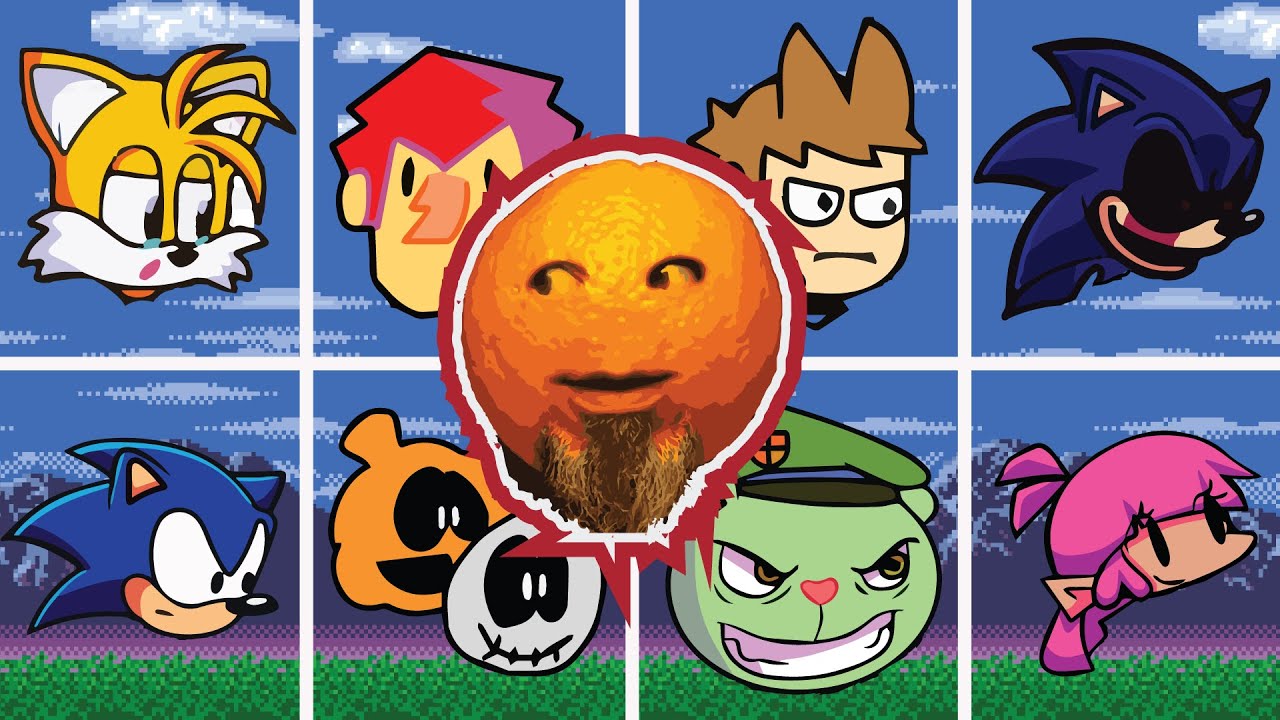 FNF Sliced(Vs Annoying Orange Surprise) But Different Characters Sing It🎵 Everyone (PibbyOrange)