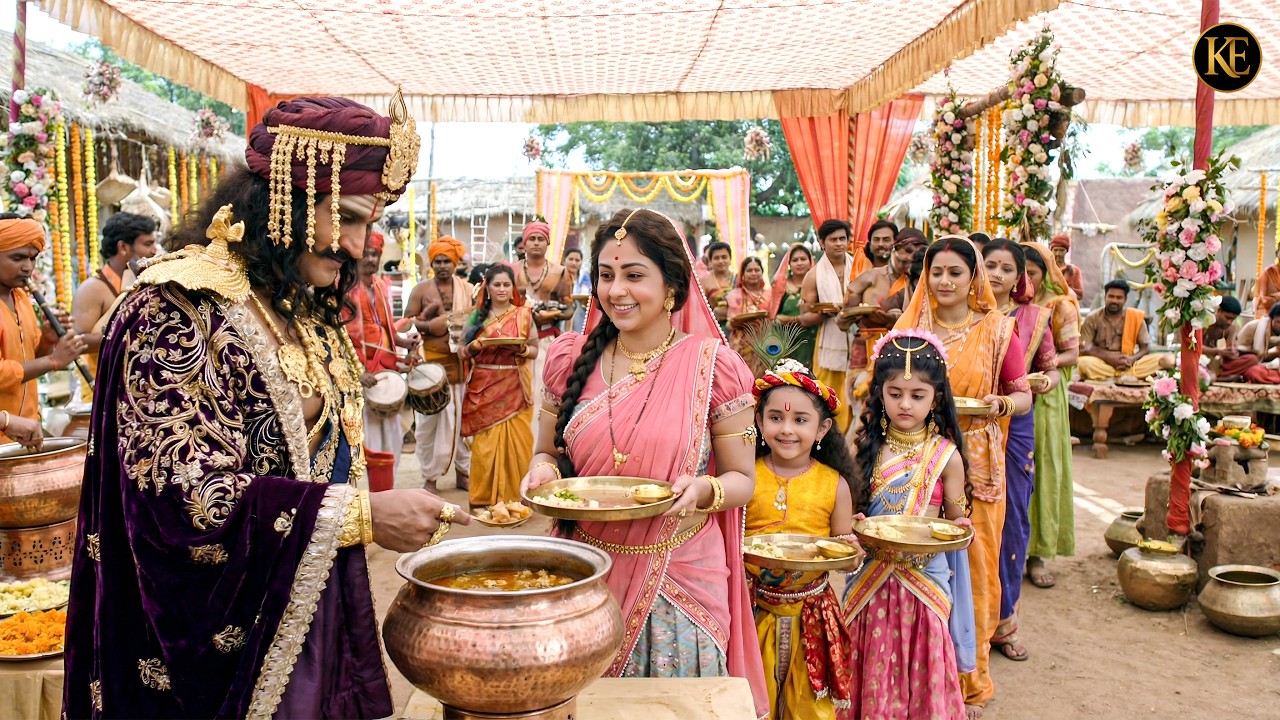 कंस के रूप में कान्हा ने खुद परोसा भंडारे का प्रसाद | Yashomati Maiyaa Ke Nandlala || Krishan leela