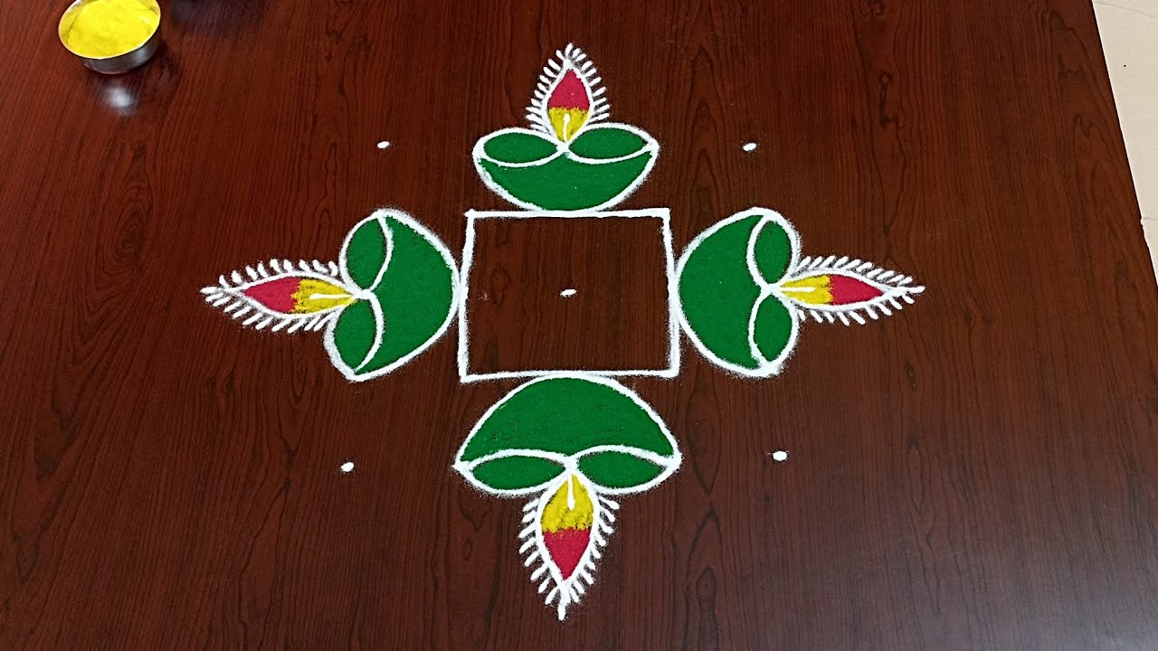 Diwali special diya rangoli with 5×5dots||easy dheepavali rangoli|dheepam muggulu|#Rang Kaa Rangoli
