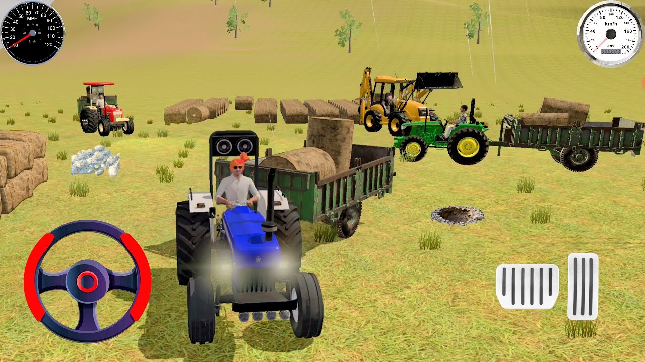 JCB Loading Round Balls Mission | Swaraj, New Holland & JD Tector से Farming Mission Complete 🔥🚜