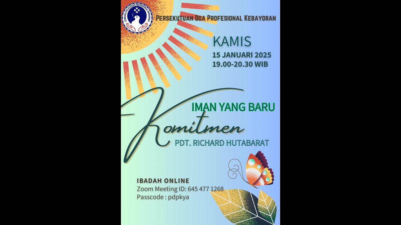 Ibadah PDPK#15012026 - Komitmen Iman Yang Baru - Pdt Richard Hutabarat