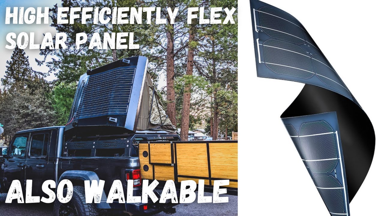 Flex Solar Panel on Roof Top Tent also Good for Van 