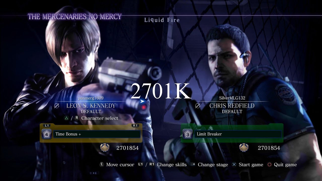 Resident Evil 6 The Mercenaries NM PS5 Leon & Chris Liquid Fire full combo